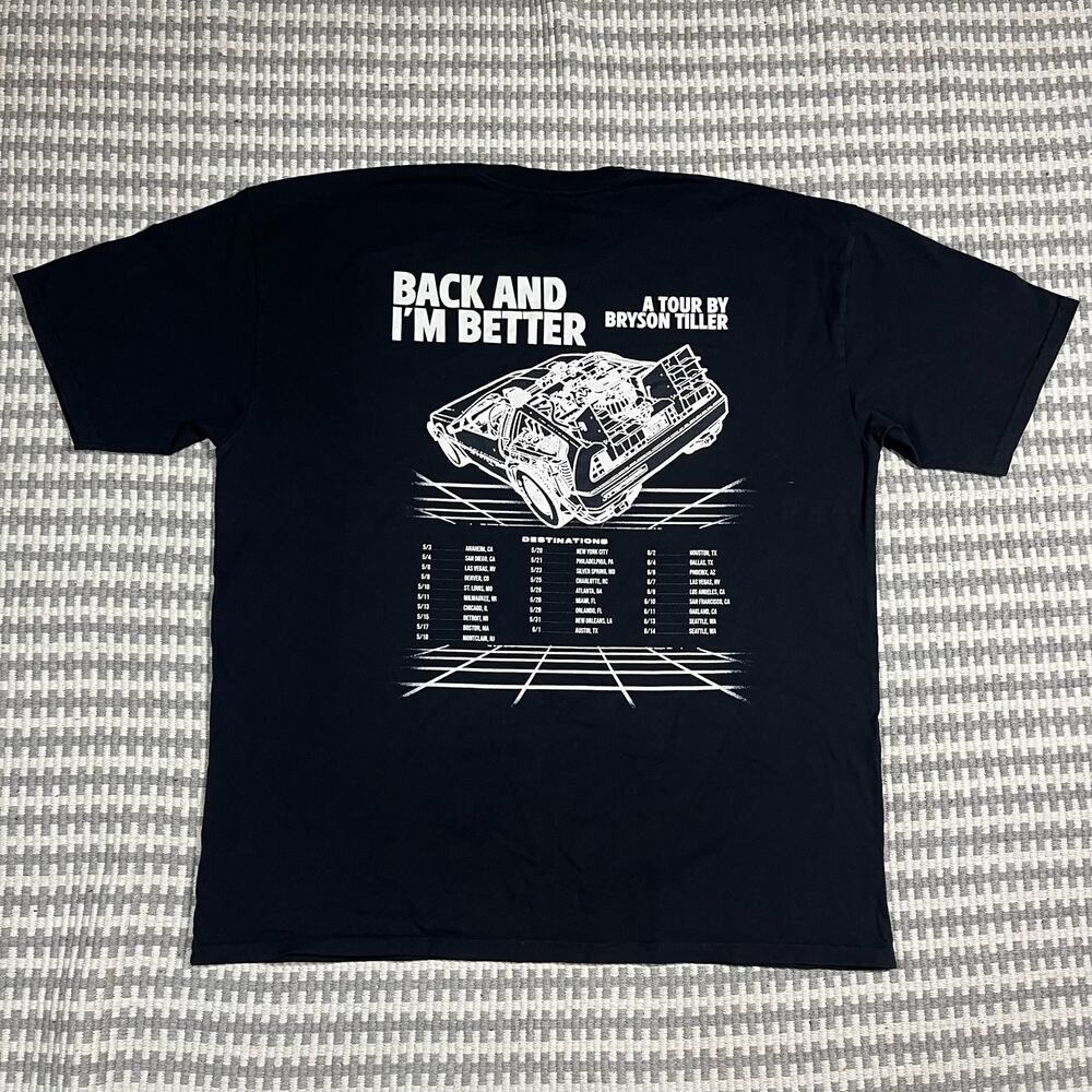 Bryson Tiller Back and I’m Better Tour Black Tee T Shirt Tour Adult Sz 2XL New